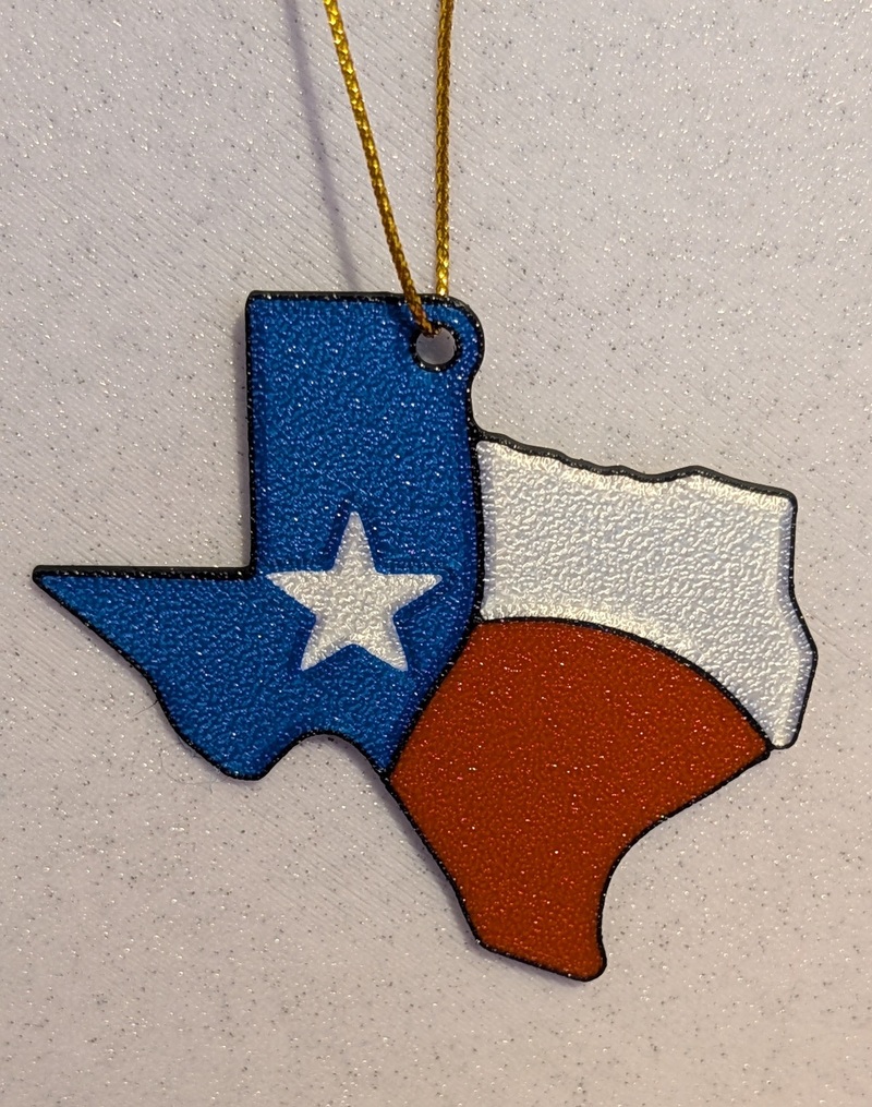 Texas flag-colored Christmas Ornament