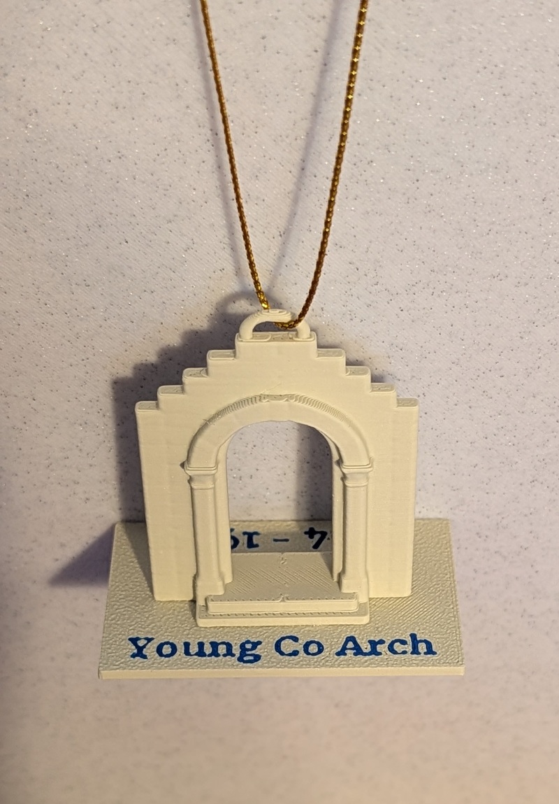 Young Country Courthouse Arch Christmas Ornament