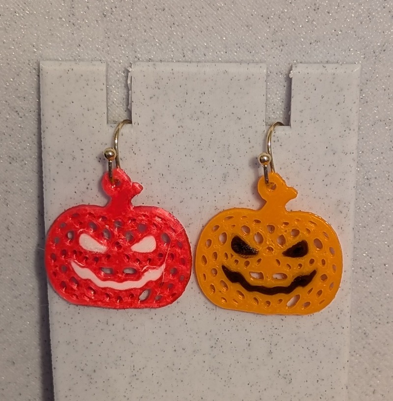 Voronoi Pumpkin Earrings