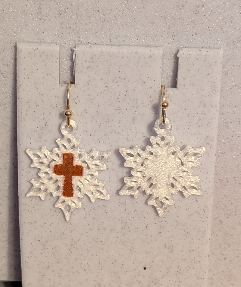 Voronoi Snowflake Earrings